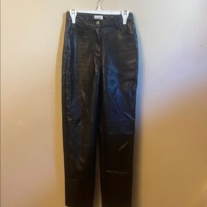 Black Faux Leather Pants